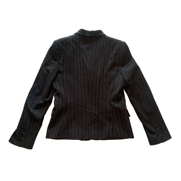 Till the End Nordstrom Business Blazer Womens 10 Black w Pin Stripes Sport Coat - Picture 2 of 11